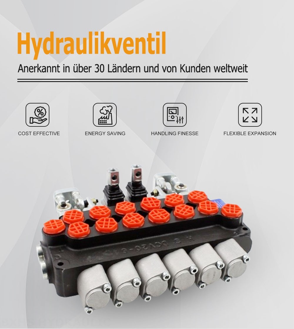 DCV20_Joystick and Manual Manuell und Joystick 6 Steuerkolben Monoblock-Wegeventil